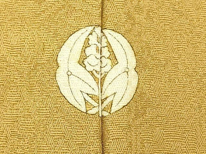 平和屋着物■上質な色無地 宝尽くし地紋 桑染色 正絹 逸品 AABH9099fw