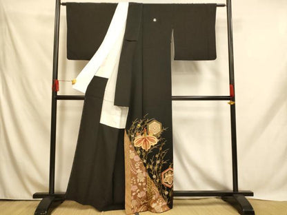 平和屋着物■豪華黒留袖 駒刺繍 辻が花 金彩 正絹 逸品 AABH9103fw