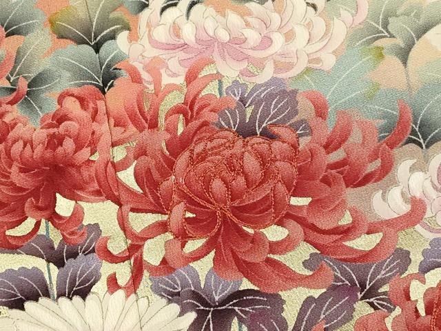 平和屋着物■豪華黒留袖 手描き 刺繍 乱菊文 金彩 正絹 逸品 AABH9107fw