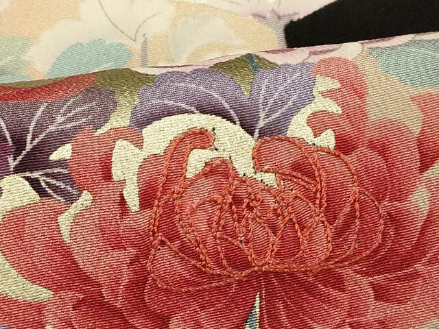 平和屋着物■豪華黒留袖 手描き 刺繍 乱菊文 金彩 正絹 逸品 AABH9107fw