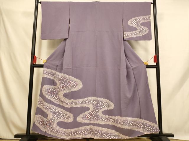 平和屋着物■訪問着 絞り 刺繍 流水大小あられ 正絹 逸品 AABH9110fw