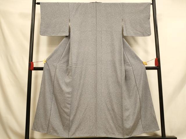 平和屋着物■上質な小紋 更紗花文 たたき染め 正絹 逸品 AABH9111fw