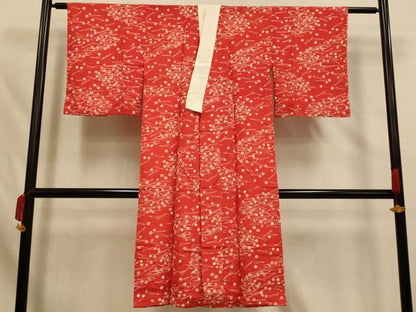 平和屋着物■長襦袢　無双仕立て　草花文　正絹　逸品　未使用　AABH9113fw