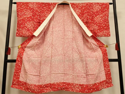 平和屋着物■長襦袢　無双仕立て　草花文　正絹　逸品　未使用　AABH9113fw