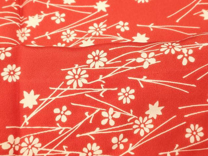 平和屋着物■長襦袢　無双仕立て　草花文　正絹　逸品　未使用　AABH9113fw