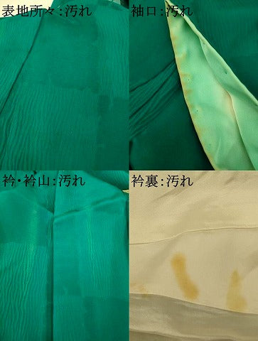 平和屋着物■上質な小紋 寿光織 橘格子 銀糸 正絹 逸品 AABH9114fw