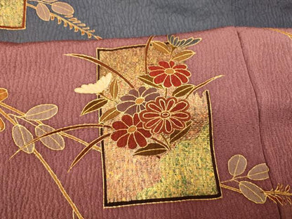 平和屋着物■訪問着 花蝶丸文 暈し染め 金彩 正絹 逸品 AABH9118fw