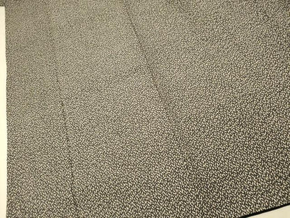 平和屋着物■上質な小紋 草葉文 黒地 正絹 逸品 AABH9122fw