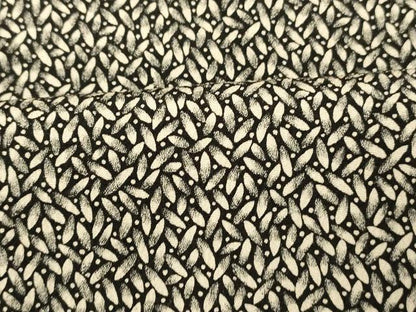 平和屋着物■上質な小紋 草葉文 黒地 正絹 逸品 AABH9122fw