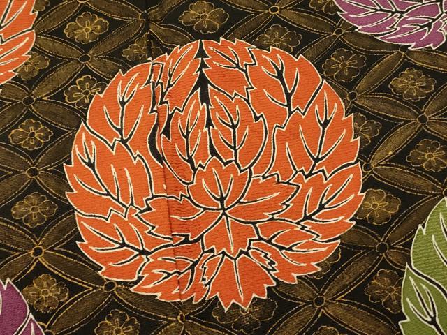 平和屋着物■豪華黒留袖 七宝草花丸文 金彩 正絹 逸品 AABH9129fw