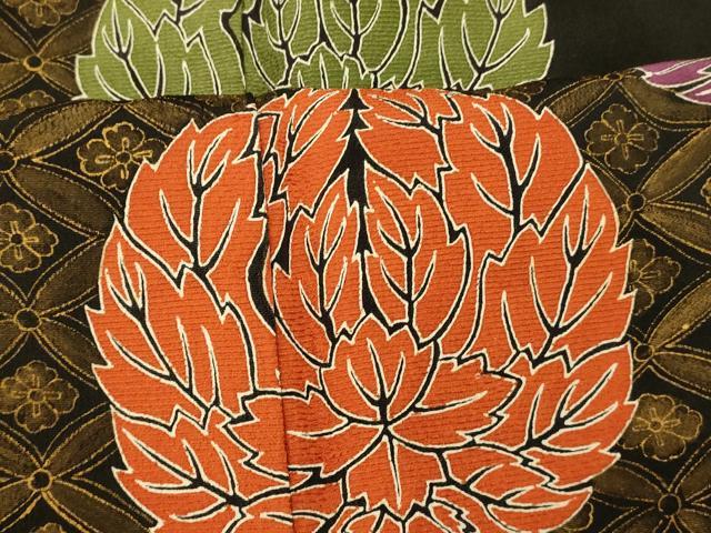 平和屋着物■豪華黒留袖 七宝草花丸文 金彩 正絹 逸品 AABH9129fw