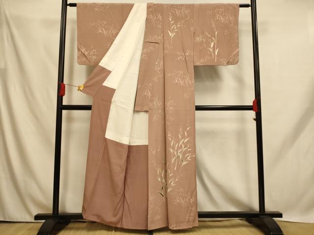 平和屋着物■訪問着 刺繍 草花文 金糸 正絹 逸品 AABH9132fw