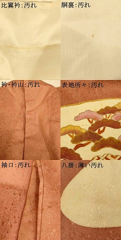 平和屋着物■豪華色留袖 駒刺繍 地紙吉祥草花文 金彩 三越扱い 正絹 逸品 AABH9142fw