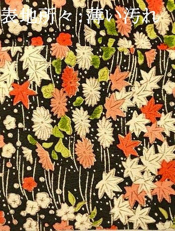 平和屋着物■上質な小紋 草花文 黒地 正絹 逸品 AABH9143fw