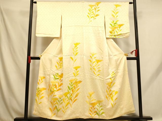 平和屋着物■訪問着　草花文　金彩　正絹　逸品　AABH9149fw