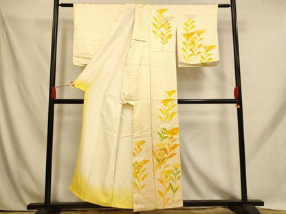 平和屋着物■訪問着　草花文　金彩　正絹　逸品　AABH9149fw