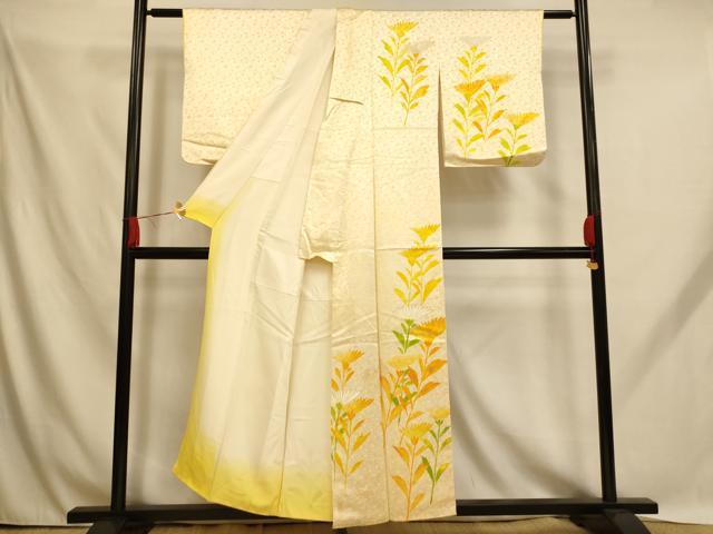 平和屋着物■訪問着　草花文　金彩　正絹　逸品　AABH9149fw