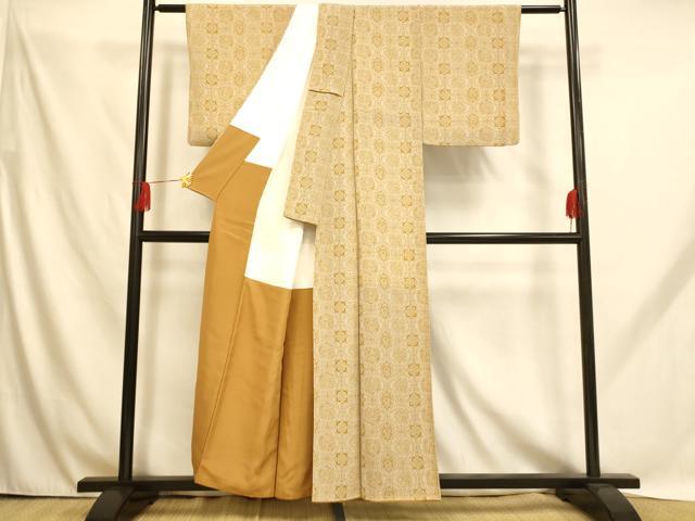 平和屋着物■上質な小紋　鳳凰更紗花丸文　正絹　逸品　AABH9151fw