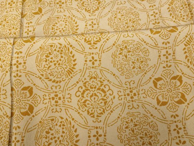平和屋着物■上質な小紋　鳳凰更紗花丸文　正絹　逸品　AABH9151fw