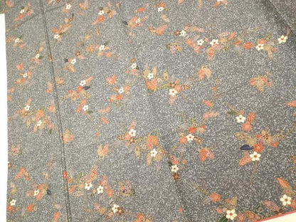 平和屋着物■上質な小紋　花蝶文　暈し染　金彩　正絹　逸品　AABH9155fw