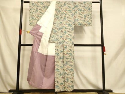 平和屋着物■小紋　枝花文　洗える着物　AABH9168fw