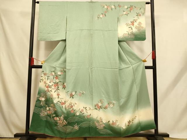 平和屋着物□訪問着 枝花流水文 暈し染 金彩 正絹 逸品
