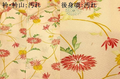 平和屋着物■上質な小紋 枝花文 正絹 逸品 AABH9182fw