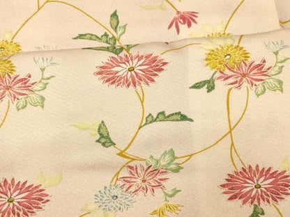 平和屋着物■上質な小紋 枝花文 正絹 逸品 AABH9182fw