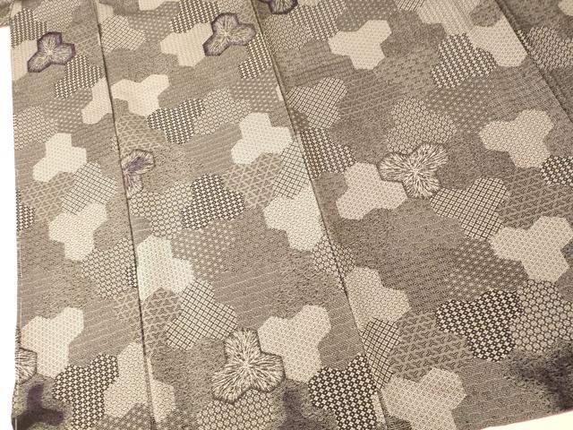 平和屋着物■江戸小紋 吉祥文 黒地 正絹 逸品 AABH9183fw