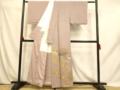 平和屋着物■中国三大刺繍 汕頭刺繍 スワトウ刺繍 訪問着 手描き 風景文 金彩 正絹 逸品 AABH9184fw