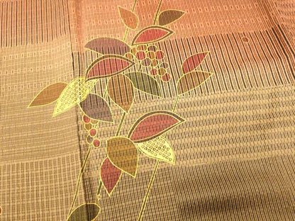 平和屋着物■訪問着 枝花文 暈し染め 金彩 正絹 逸品 未使用 AABH9187fw