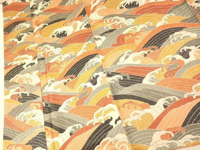 平和屋着物■上質な小紋　立波文　正絹　逸品　AABH9193fw