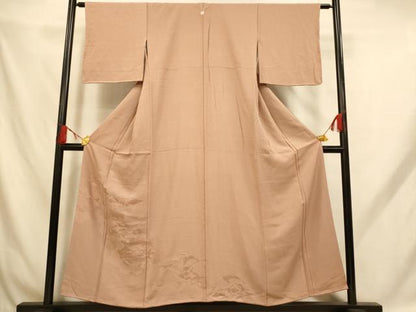 平和屋着物■豪華色留袖 御所車地紋 水柿色 正絹 逸品 未使用 AABH9196fw