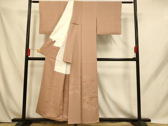 平和屋着物■豪華色留袖 御所車地紋 水柿色 正絹 逸品 未使用 AABH9196fw
