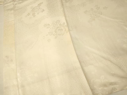 平和屋着物■長襦袢　袷　草花地紋　暈し染め　正絹　逸品　AABH9197fw