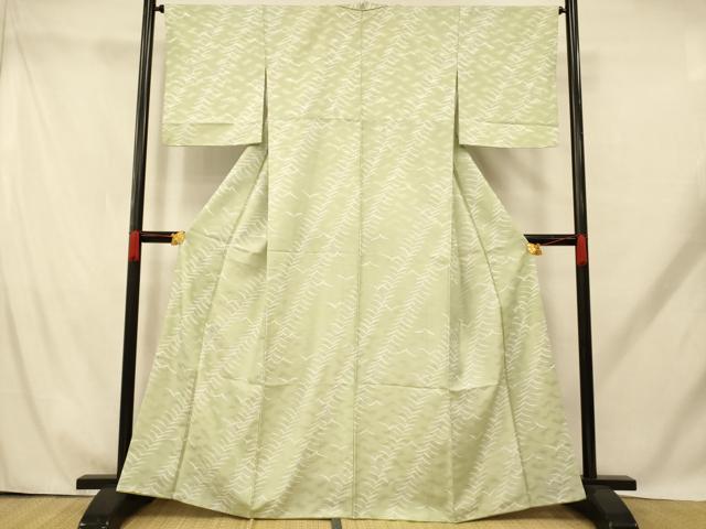 平和屋着物■小紋 斜縞群鳥文 洗える着物 AABH9204fw