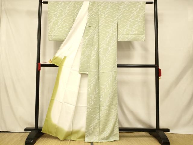 平和屋着物■小紋 斜縞群鳥文 洗える着物 AABH9204fw