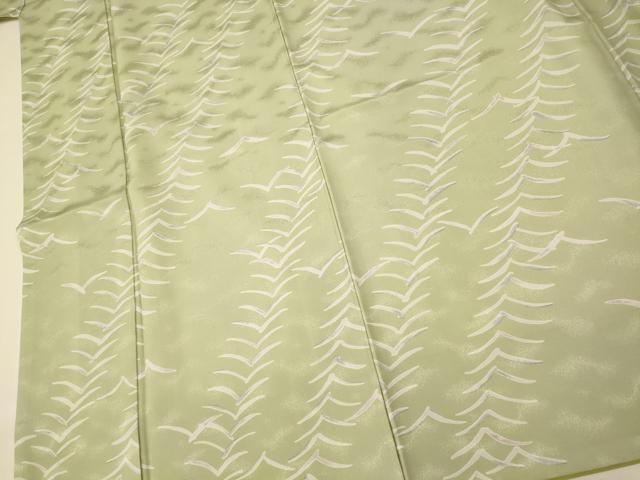 平和屋着物■小紋 斜縞群鳥文 洗える着物 AABH9204fw