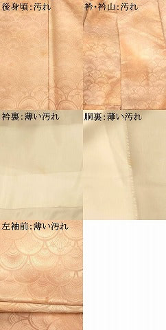 平和屋着物■小紋　霞青海波花文　暈し染め　洗える着物　未使用　AABH9212fw
