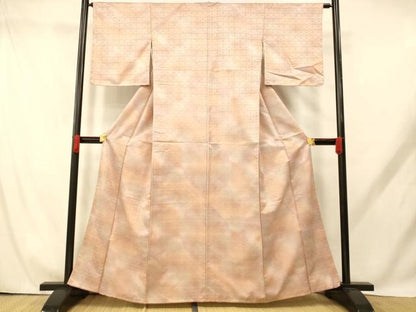 平和屋着物■小紋　霞青海波花文　暈し染め　洗える着物　未使用　AABH9212fw