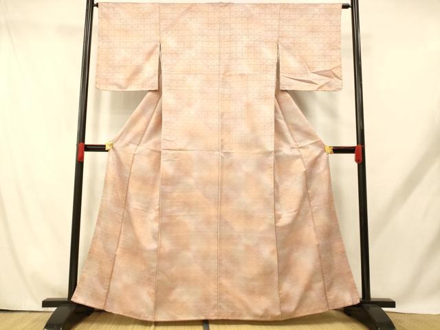 平和屋着物■小紋　霞青海波花文　暈し染め　洗える着物　未使用　AABH9212fw