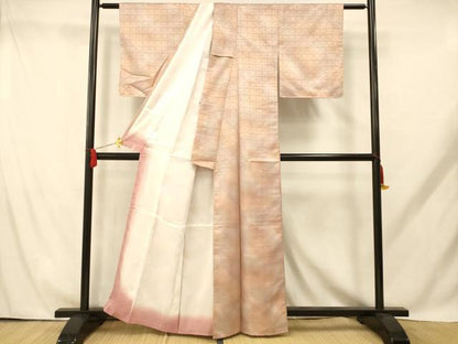 平和屋着物■小紋　霞青海波花文　暈し染め　洗える着物　未使用　AABH9212fw