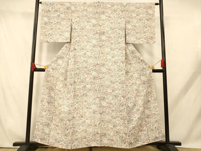 平和屋着物■上質な小紋　花鳥風景文　正絹　逸品　AABH9214fw