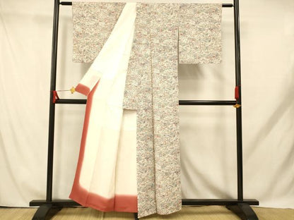平和屋着物■上質な小紋　花鳥風景文　正絹　逸品　AABH9214fw