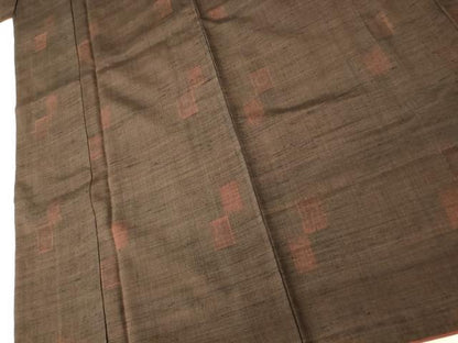 平和屋着物■上質な紬　色紙花文　正絹　逸品　AABH9221fw