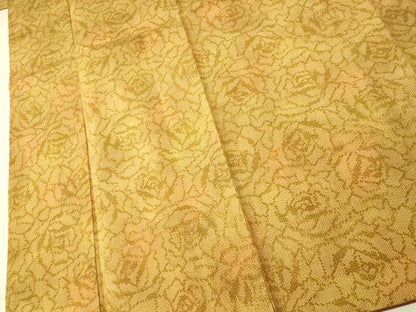 平和屋着物■上質な紬　薔薇文　暈し染め　正絹　逸品　AABH9226fw