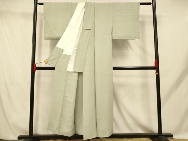 平和屋着物■上質な色無地　柳鼠色　正絹　逸品　AABH9227fw