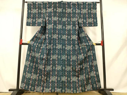平和屋着物■上質な紬　枝花間道　正絹　逸品　AABH9230fw