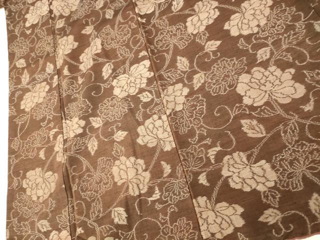 平和屋着物■上質な紬　更紗花文　正絹　逸品　AABH9232fw