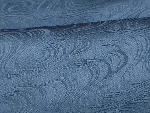 平和屋着物■上質な色無地 流水地紋 紺青色 正絹 逸品 AABH9233fw